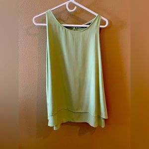 Soft green chiffon & crepe flowing top
